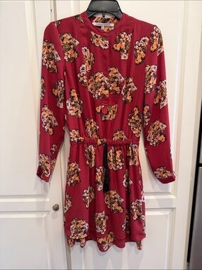 Collective Concepts Burgundy Floral Long-Sleeve Dress